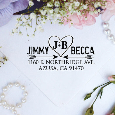 Return Address Stamp "Jimmy & Becca"