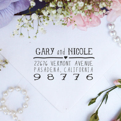 Return Address Stamp "Gary & Nicole"