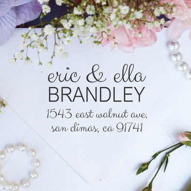 Return Address Stamp "Eric & Ella Brandley"