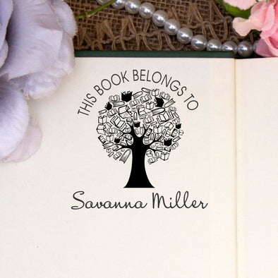 Personalized Book Belongs to Stamp - "Savanna" Tree