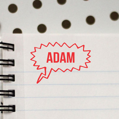 Personalized Kids Name Stamp - "Adam" Thought Bubble
