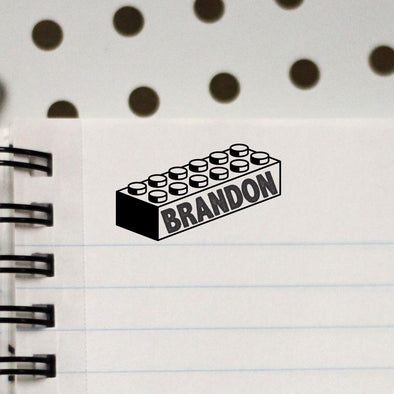 Personalized Kids Name Stamp - "Brandon" Lego