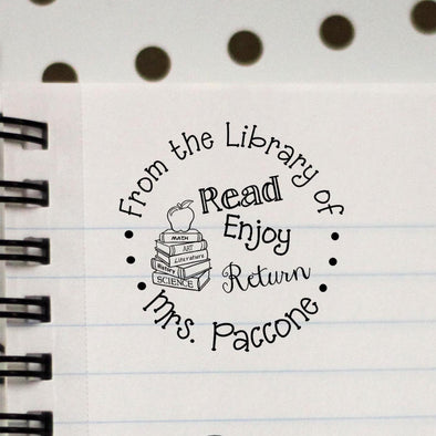 Personalized Teacher Stamp - From The Library Of