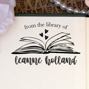 This Book Belongs to Stamp, Custom Library Stamp, "Leanne Holland"