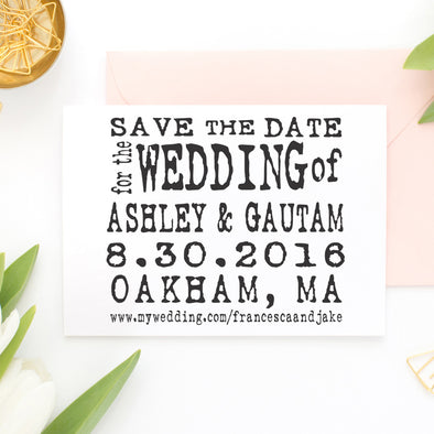 Save the Date Stamp "Ashley & Gautam"