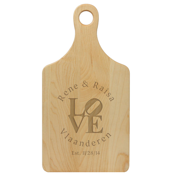 Paddle Cutting Board "LOVE Rene & Raisa"