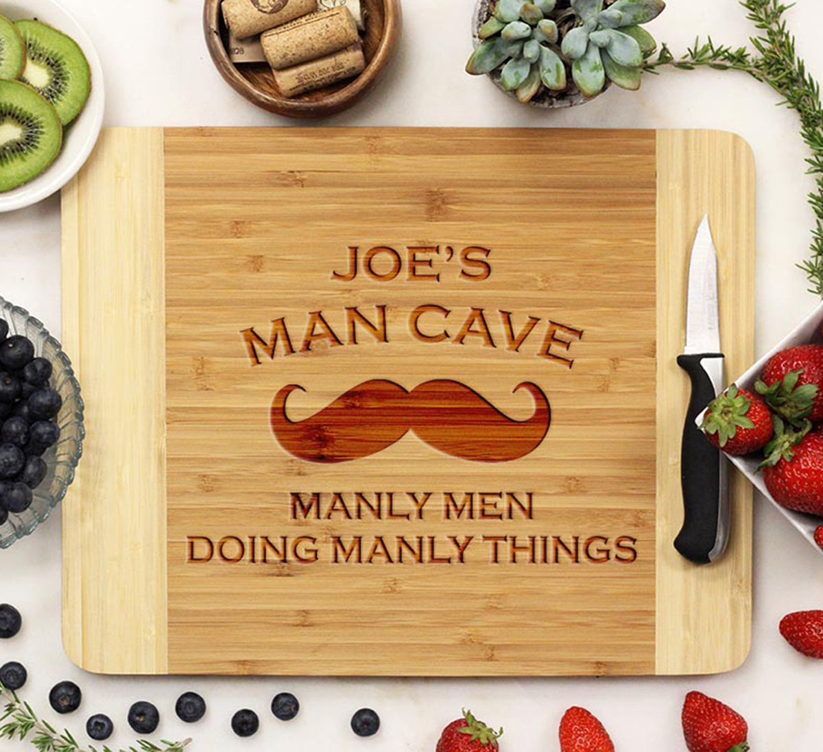 Cutting Board for Men, Fathers Day Gift, Real Men Cook, Man Cave