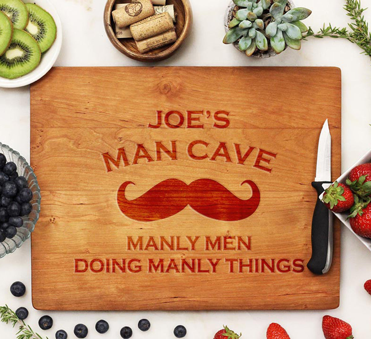 Cutting Board for Men, Fathers Day Gift, Real Men Cook, Man Cave