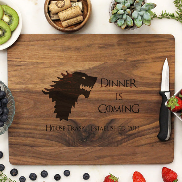 Game of Thrones Cutting Board, Walnut Cutting Board, Custom Engraved Cutting Board