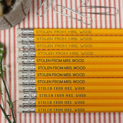 Stolen from Teacher Pencils, Teacher Pencils, Teacher's Personalized Pencils "Mrs Wood"