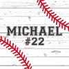 Baseball Wall Door Sign, Kid's Room Sign, Custom Wall Sign, "Michael"