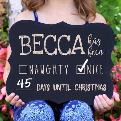 Personalized Chalkboard "Day Until Christmas"