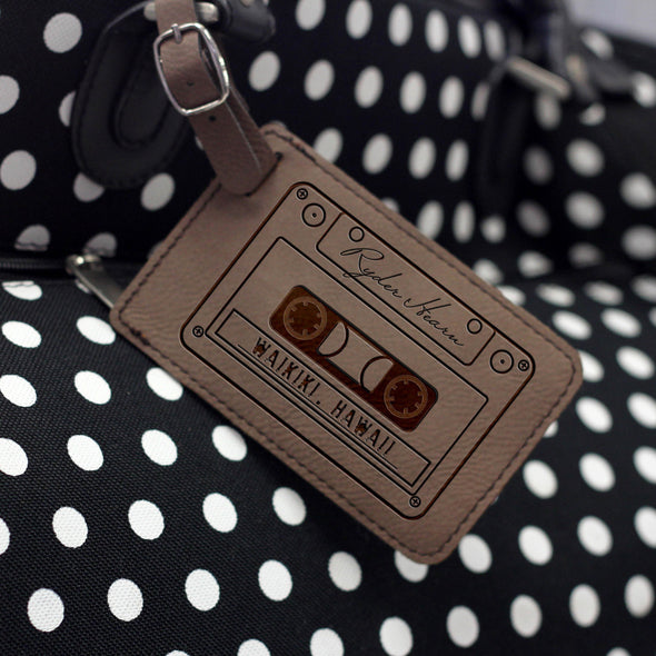 "Mix Tape" Personalized Leather Luggage Tag