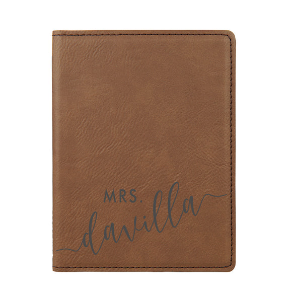 Engraved Passport Cover, Custom Passport Holder, "Mrs. Davilla"