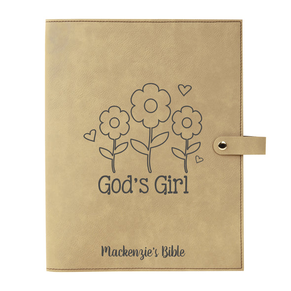 Personalized God's Girl Bible Cover, Kid's Bible,  Snap Cover, Custom Bible Cover, Customized Bible Cover, Engraved Bible Cover, Inspirational Bible Cover