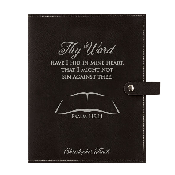 Personalized Bible Cover, Psalm 119:11, Thy Word, Snap Cover, Custom Bible Cover, Customized Bible Cover, Engraved Bible Cover, Inspirational Bible Cover
