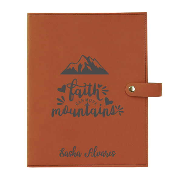 Personalized Bible Cover, Faith Can Move Mountains, Snap Cover, Custom Bible Cover, Customized Bible Cover, Engraved Bible Cover, Inspirational Bible Cover