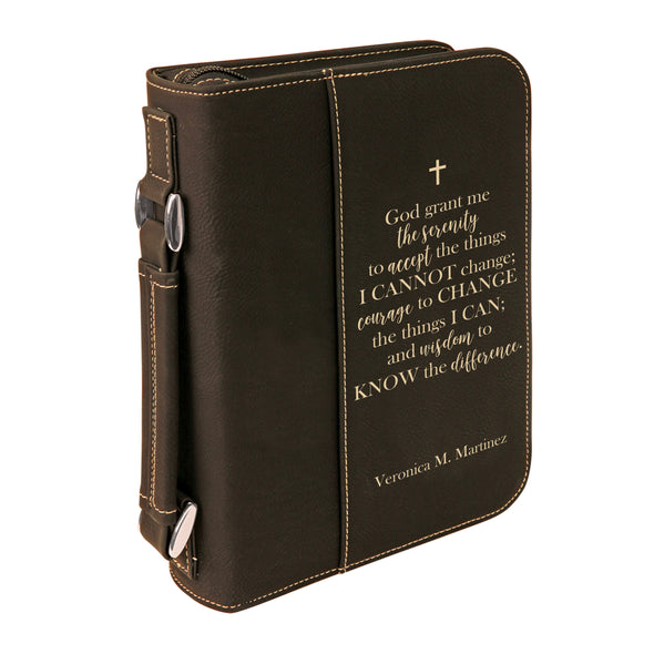 Personalized Bible Case, Serenity Prayer, Celebrate Recovery, Zip Cover, Custom Bible Cover, Customized Bible Cover, Engraved Bible Cover, Bible Case, Inspirational Bible Cover, Scripture Bible Case