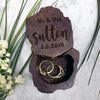 Custom Engraved Ring Box, Personalized Rustic Wood Ring Box, Engagement Ring Box,