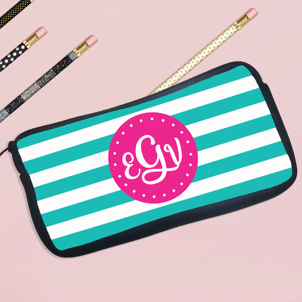 Personalized Pencil Case Monogram Stamp Out