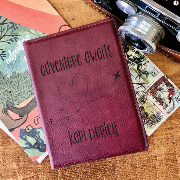 Custom Passport Holder, Engraved Passport Cover "Kari Morley"