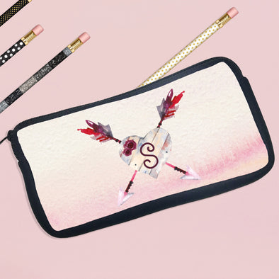 Personalized Pencil Case Heart With Arrows