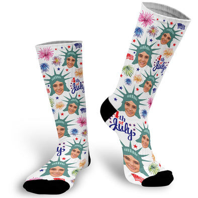 Face Socks for the 4th of July, 4th of July Socks, Fourth of July Socks, Photo Socks, Picture on Socks, 