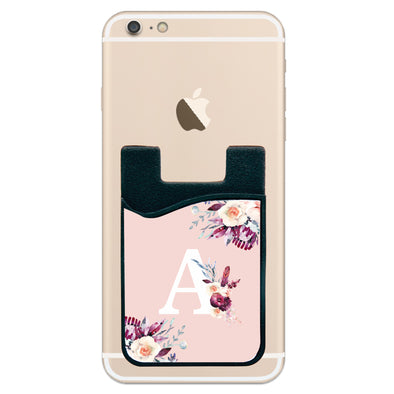 Phone Wallet - Floral Design Initial