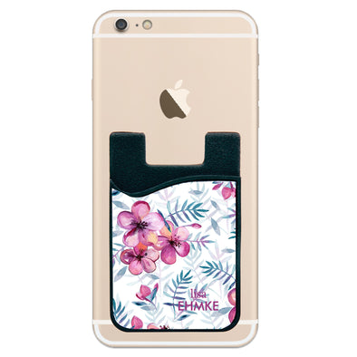Phone Wallet - Pink Flowers With Last Name
