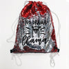 Reversible Sequin Drawstring Bag, Personalized Sequin Bag "No Drama Llama"