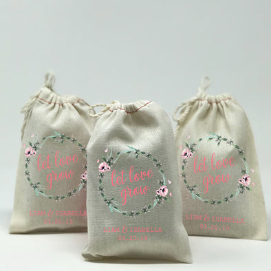 Let Love Grow Inside Reef Design Wedding Favor Bags