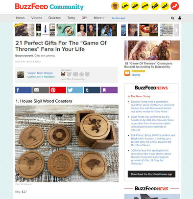 Game Of Thrones Coasters Featured On Buzzfeed