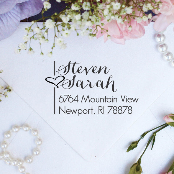 Return Address Stamp "Steven & Sarah"