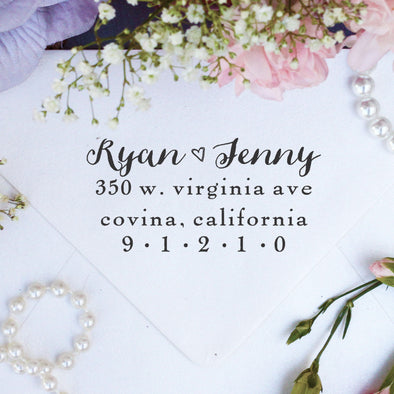 Return Address Stamp "Ryan & Jenny"