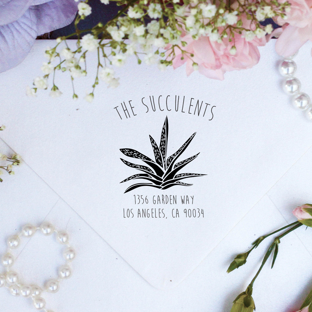 succulent stamp Return Address Stamp "Succulent Bush" – Stamp Out