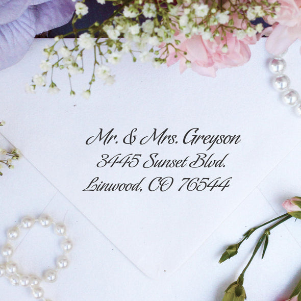 Return Address Stamp "Mr. & Mrs. Greyson"