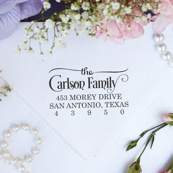 Return Address Stamp "The Carlson Family"