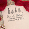 4 Christmas Trees Return Address Stamp "Eric & Sarah"