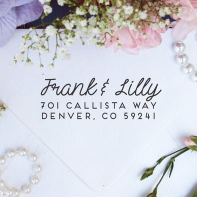 Return Address Stamp "Frank & Lilly"