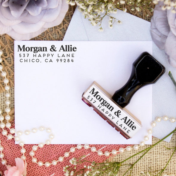 Return Address Stamp "Morgan & Allie"