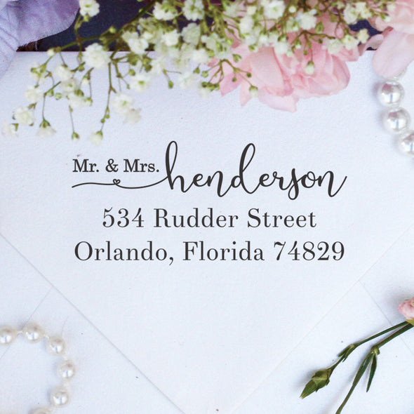 Return Address Stamp "Mr & Mrs Henderson"