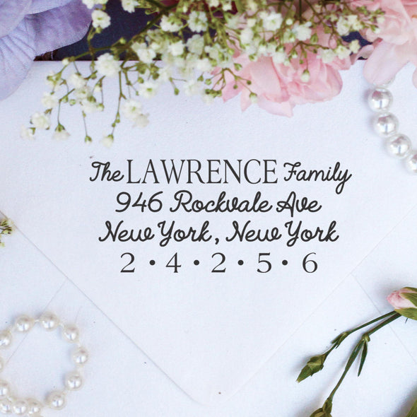 Return Address Stamp "Lawrence Family"