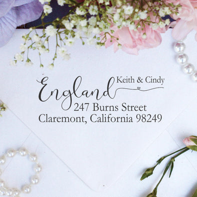 Return Address Stamp- "Keith & Cindy England"
