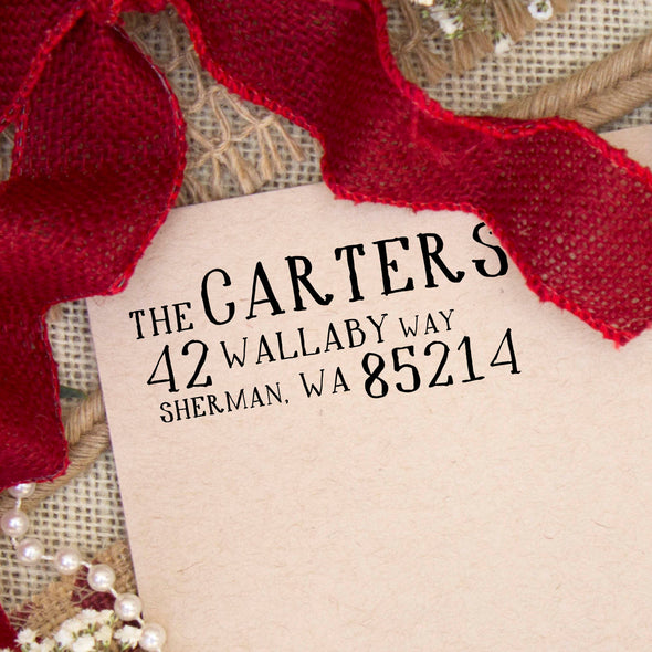 Holiday Return Address Stamp "The Carters"