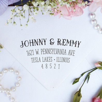 Return Address Stamp "Johnny & Remmy"