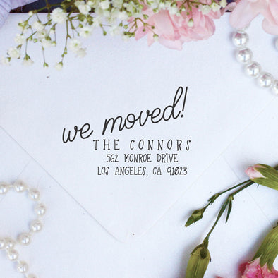 Return Address Stamp "Connors - We Moved"