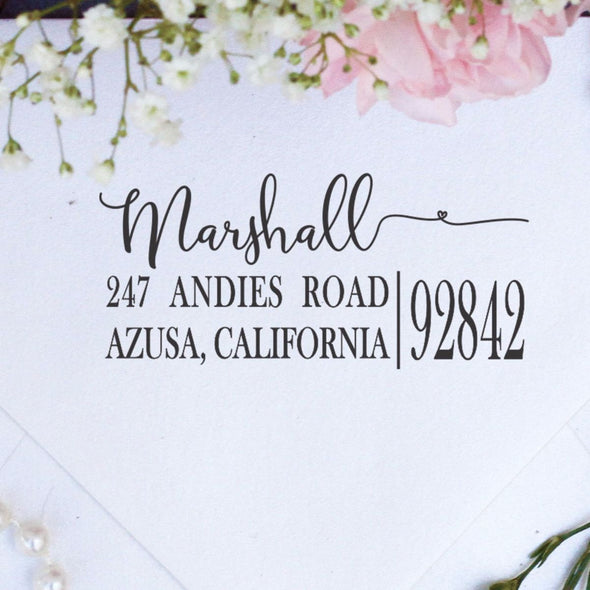 Return Address Stamp "Marshall 92842"