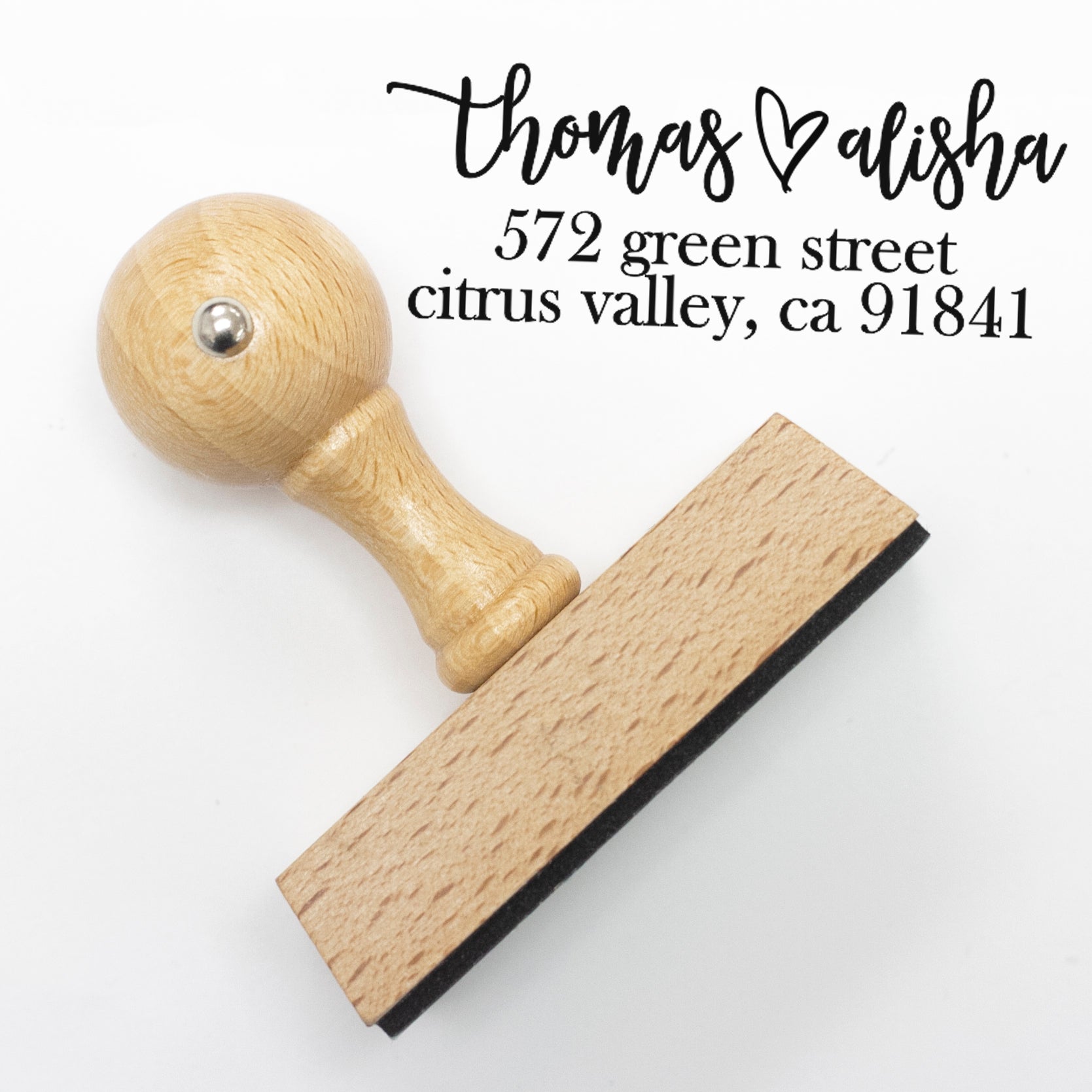 Custom Personalized Stamp - Personalized Traditional Wood Handle Rubber