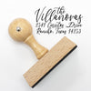 Calligraphy Return Address Stamp, Personalized Return Address Stamp "The Villanovas"