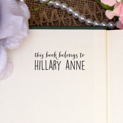 Personalized Book Belongs to Stamp - "Hillary Anne"